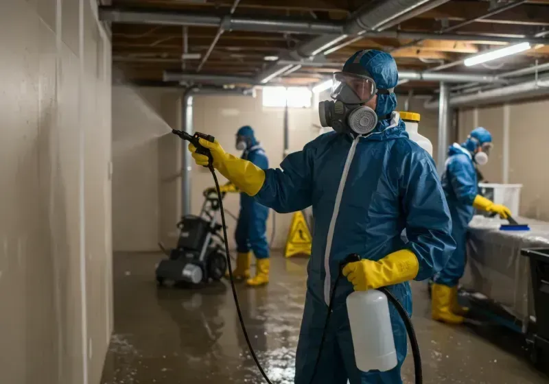 Basement Sanitization and Antimicrobial Treatment process in Chicopee, MA